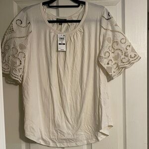 Style & Co. Plus Size Ivory Blouse with Eyelet Sleeves